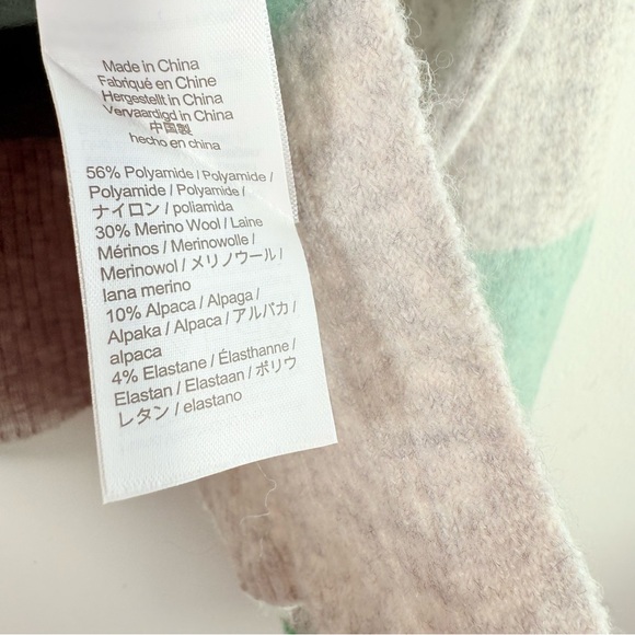 J. Crew Striped Turtleneck Sweater Supersoft Yarn Wool Mint Gray Small BD045 - Picture 7 of 12